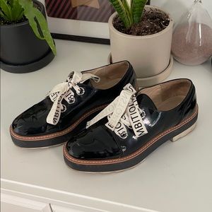 Zara Platform Oxfords with Printed Laces